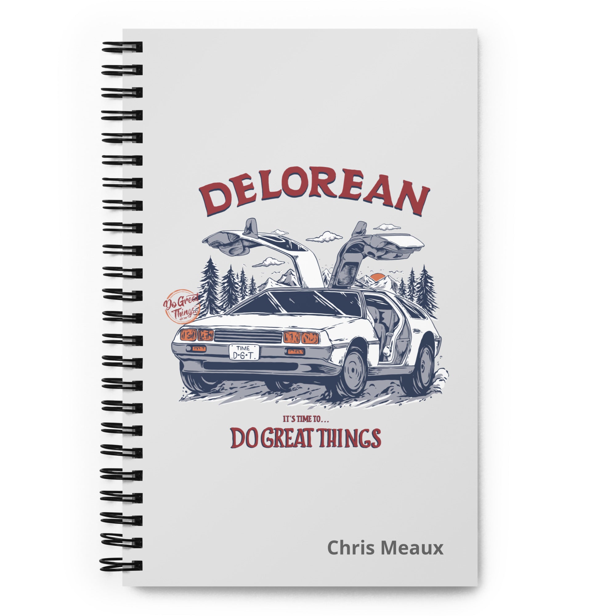 DeLorean DGT Spiral notebook