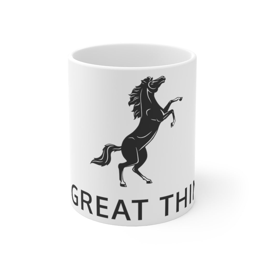 ☕️☕️☕️ Do Great Things™ Mustang Collection Ceramic Mug 11oz - Black Horse / Letters