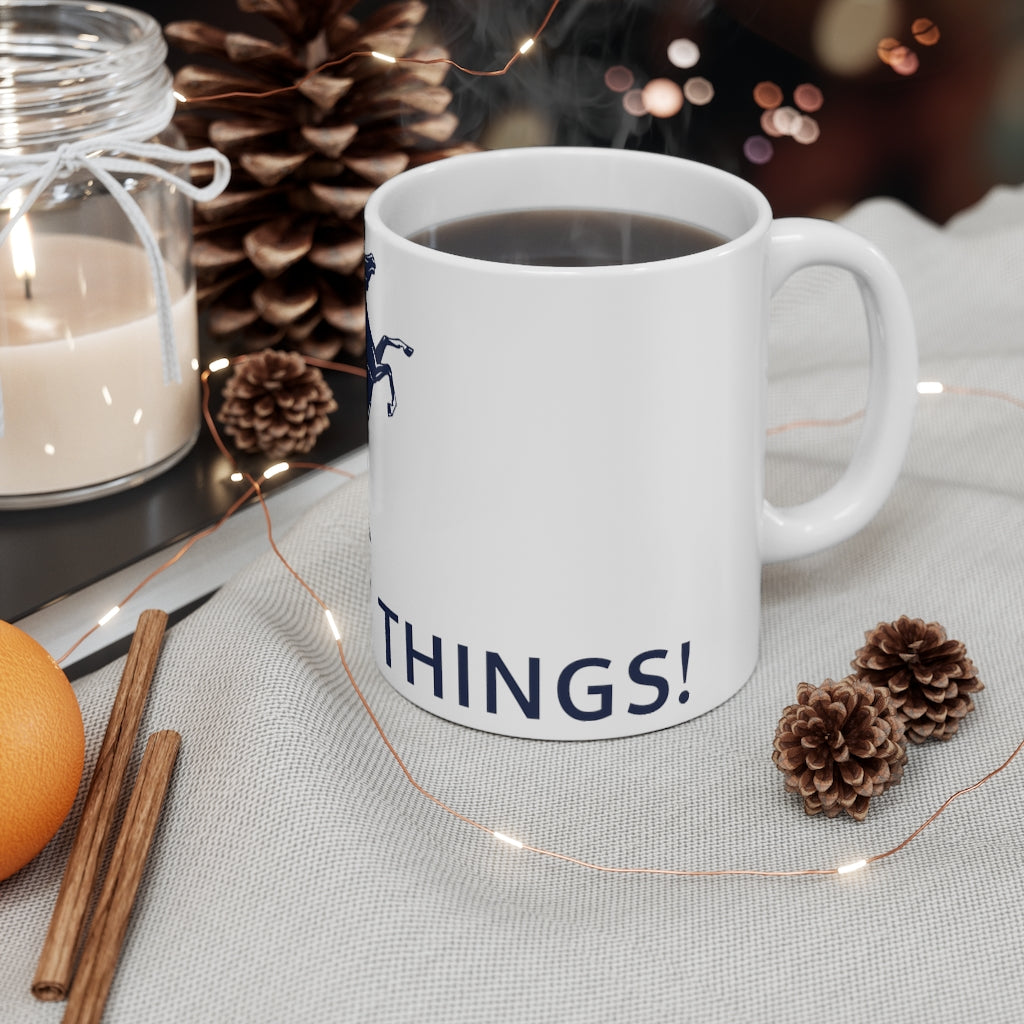 Do Great Things® Mustang Collection Ceramic Mug 11oz - Blue Horse / Letters
