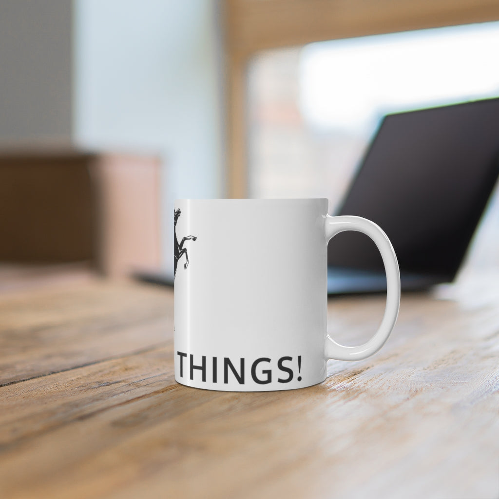 ☕️☕️☕️ Do Great Things™ Mustang Collection Ceramic Mug 11oz - Black Horse / Letters