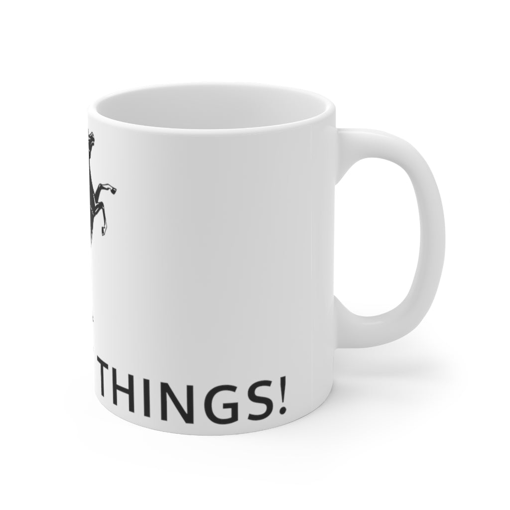 ☕️☕️☕️ Do Great Things™ Mustang Collection Ceramic Mug 11oz - Black Horse / Letters
