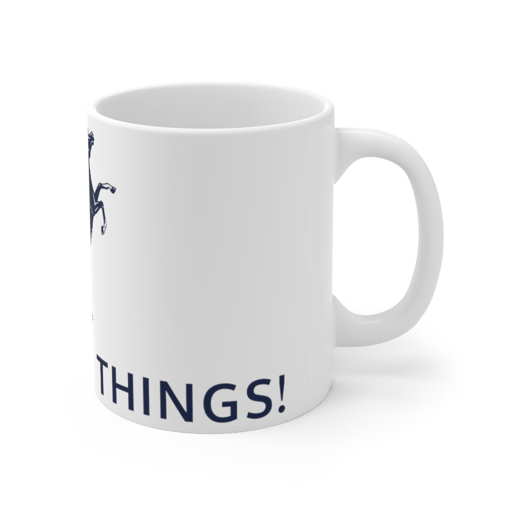 Do Great Things® Mustang Collection Ceramic Mug 11oz - Blue Horse / Letters