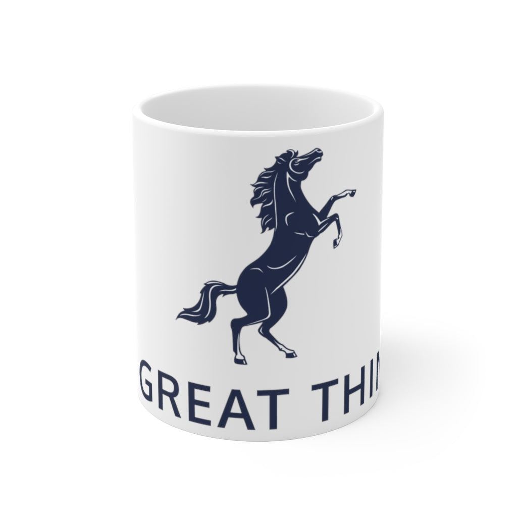 Do Great Things® Mustang Collection Ceramic Mug 11oz - Blue Horse / Letters